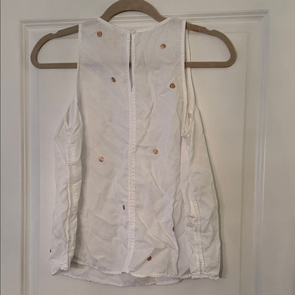 Cloth & Stone White Sleeveless Polkadot Tencil Top - Picture 5 of 5